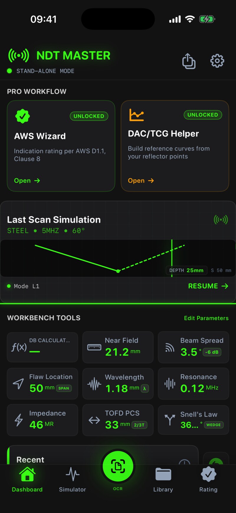 Tool dashboard